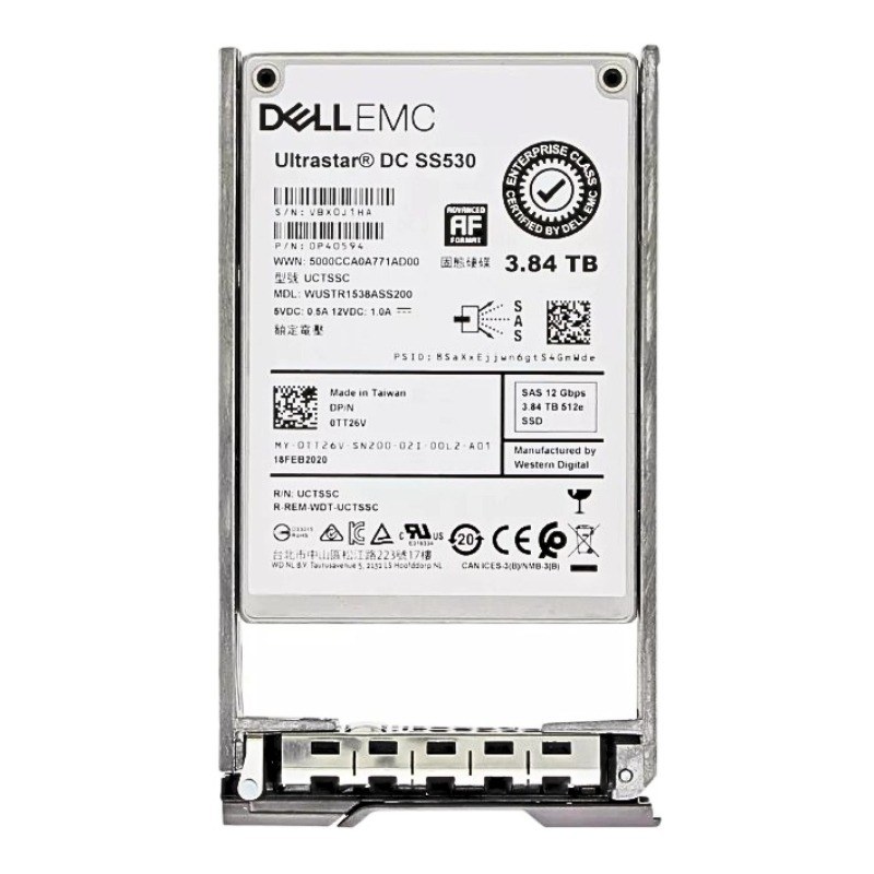 TT26V Dell 3.84TB 12Gb/s SAS 2.5-Inch Read Intensive Solid State Drive