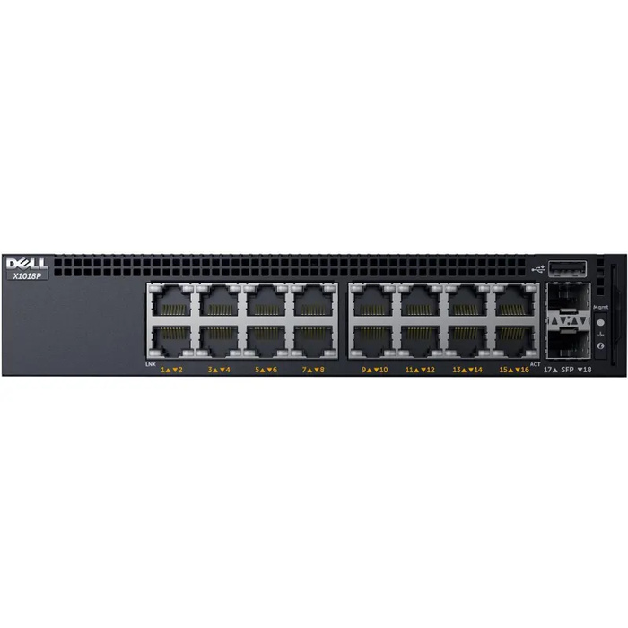 X1018P Dell 16-Port + 2 SFP Layer 2 PoE Switch Rack/Desktop