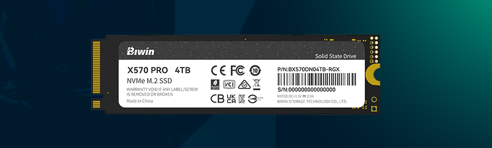 biwin black opal x570 pro ssd back view