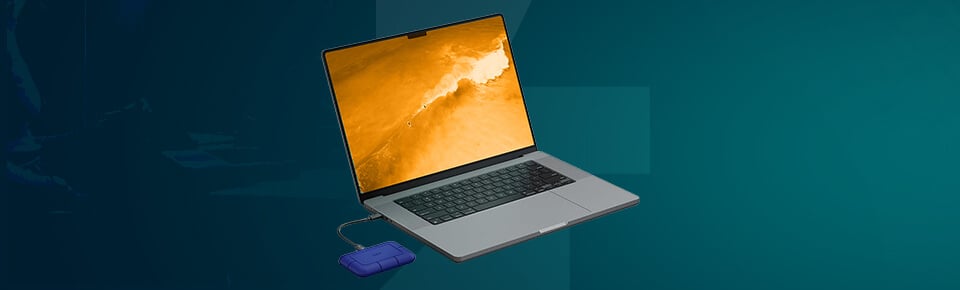 lacie rugged pro connected to laptop