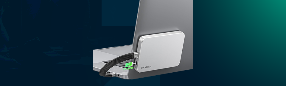 orico bookdrive p10plus on a laptop